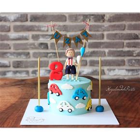 2 yaş pastası, arabalı pasta