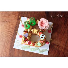 Cookie cake, kurabiye pasta, harf pasta