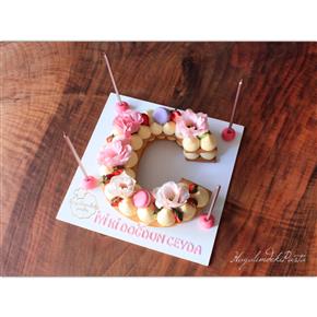 Cookie cake, kurabiye pasta, letter cookie, letter cake