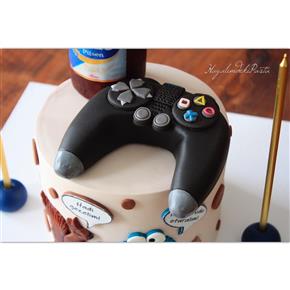Cookie monster cake, kurabiye canavarı pasta, PlayStation Cake