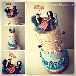 #hayalimdekipasta #100kişilik #bozcaada #bozcaadapasta #fondant #engagementcake #sugarart