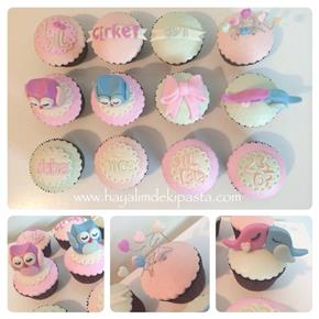 #hayalimdekipasta #deniziskender #cupcake #birthdaycupcakes #fondant #sugarart #owl #owlcupcake