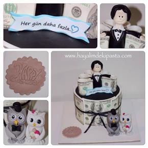 #hayalimdekipasta #deniziskender #dolarscake #moneycake #owlcake #owlcaketopper #fondant #butikpasta