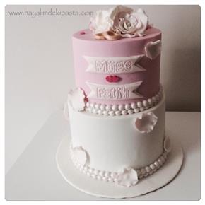 #hayalimdekipasta #deniziskender #engagementcake #weddingcake #vintagecake #love #fondant #sugarart