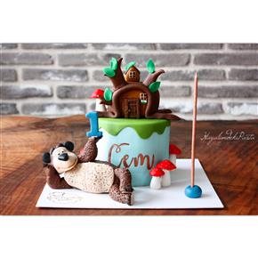 Masha ve kocaayı pasta, masha the bear cake