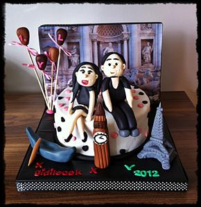 roma, aşk çeşmesi pasta