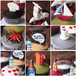 Yelken cupcake, cigar cupcake, rakı balık cupcake, vespa cupcake
